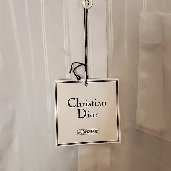 Christian Dior Monsieur Shirt Men's Button  up White Long sleeve  size 15/34 - Picture 2 of 8
